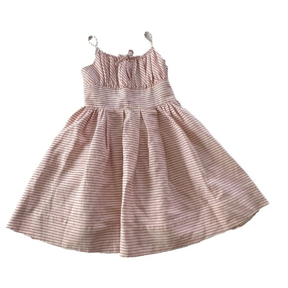 Ralph Lauren Girls' Size 8 Pink Striped Tank Cotton Dress - Picture 1 of 4